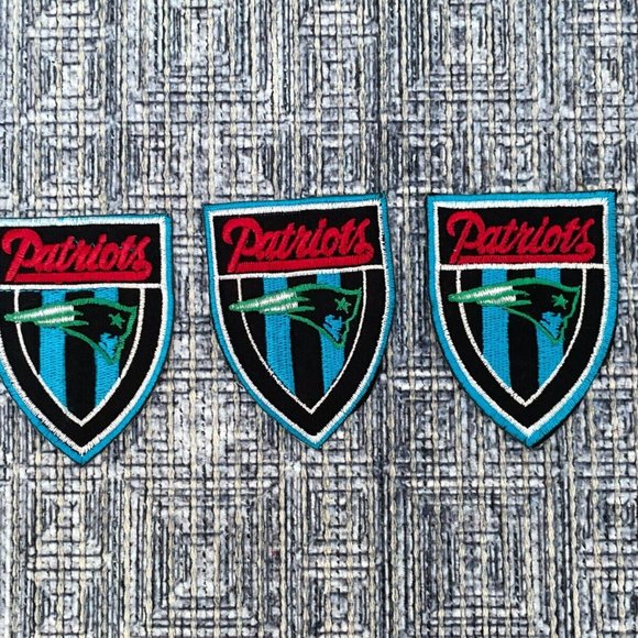 Lot of 3 patches PATRIOTS Iron On Embroidery Patches For Jackets Jeans Craft - Picture 2 of 10